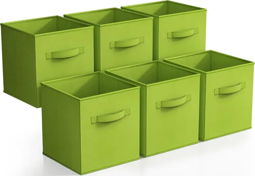Miniatura 26 de Sorbus - Contenedores de almacenamiento de 11 pulgadas, cestas plegables de tela para organizar despensa, armario, estante, caja de juguetes, cubo