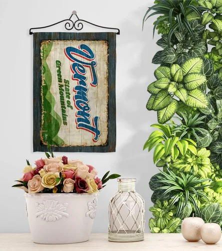 Miniatura 11 de Vermont - Juego de bandera vintage de jardín, colgador de pared de Estados Unidos, territorios de Estados Unidos, República de Estados Unidos, área