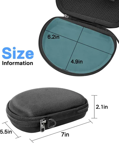 Miniatura 3 de RAIACE Funda de almacenamiento rígida compatible con auriculares Sony MDRZX110NC y MDRZX110AP con cancelación de ruido. (solo funda), color negro