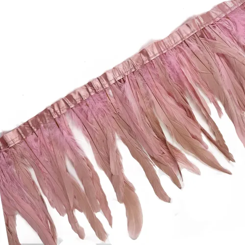 Miniatura 7 de 2 yardas de flecos de plumas hackle de gallo de 8-10 pulgadas, ribete de plumas para costura y manualidades, decoraciones de bricolaje - Negro