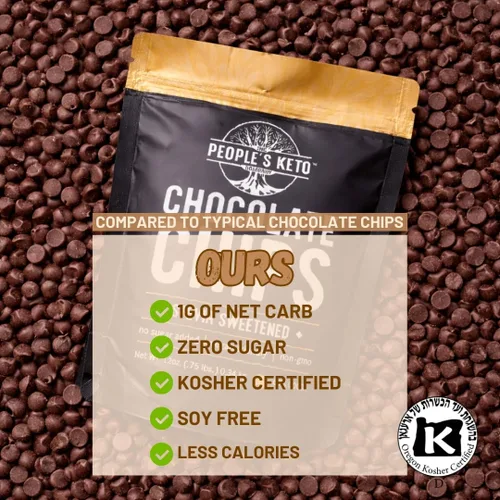Miniatura 6 de The People's Keto Company - Chips de chocolate grandes sin azúcar, endulzado con stevia, 12 onzas, tamaño económico, sin OMG, vegano, keto, bajo