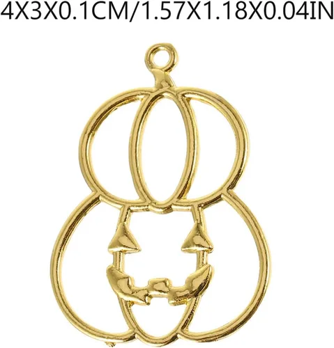 Miniatura 7 de Dije de calabaza con biseles abiertos para hacer joyas de resina, bricolaje, marco de resina UV, dijes para Halloween, Navidad, manualidades, 1.57 x