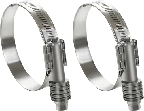 Miniatura 9 de Paquete de 2 abrazaderas de manguera sin fin de alta resistencia, rango ajustable de 1"-1 3/4" (25-45mm), abrazaderas de manguera de engranaje sin