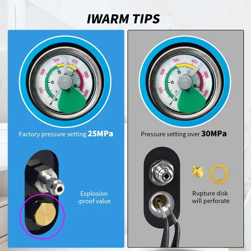 Miniatura 7 de TOAUTO - Compresor de aire A2 PCP, parada automática, portátil de 4500 Psi/30 Mpa, sin aceite/agua, compresor HPA de conector rápido de 8MM