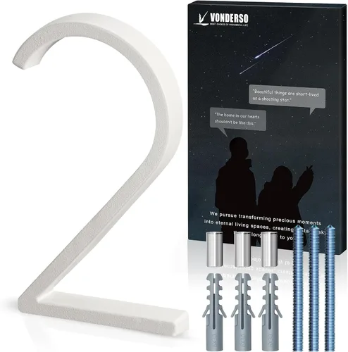 Miniatura 31 de VONDERSO Números flotantes de casa de 5 pulgadas para exteriores, números de dirección modernos de metal antioxidante (3), números de buzón Negro 3