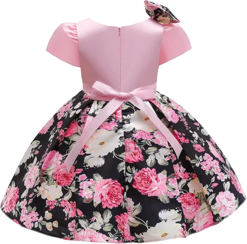 Miniatura 2 de Vestido de fiesta de boda con estampado floral para niñas, vestido formal de baile de graduación