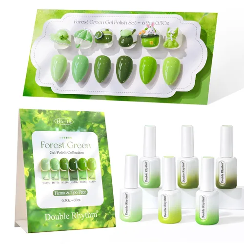Miniatura 21 de Double Rhythm Juego de 6 esmaltes de gel sin hema, de 0.50 onzas, del mismo color, del mismo color, con el mismo color que se remoja, kit de esmalte