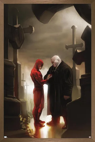 Miniatura 16 de Trends International Marvel Comics - Póster de pared de Kingpin - Daredevil in Cemetery, 14.72 x 22.37 pulgadas, versión enmarcada de madera