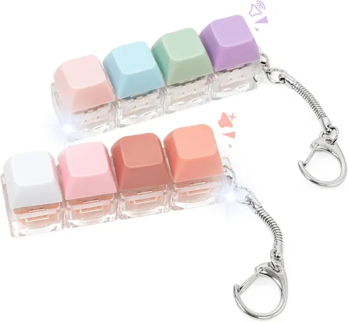 Miniatura 9 de Juguete Fidget de Teclado, 2 Piezas Llavero de Teclado Fidget Clicker de Teclado Fidget Silencioso Ruidoso Clicker Fidgets para Adultos Alivio