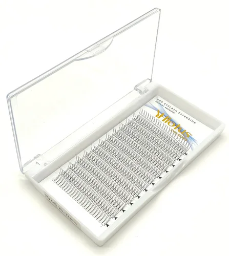 Miniatura 2 de Pro Made - Extensiones de pestañas 2D con volumen de 0.004 in de grosor, tallo corto ruso, natural, suave, 0.315-0.591 in, extensiones 2D