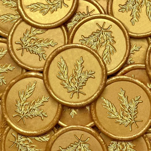 Miniatura 15 de 25 calcomanías de sello de cera dorada y blanca, sellos de sobres hechos a mano, autoadhesivos, bodas, invitaciones de fiesta, envoltura de regalo