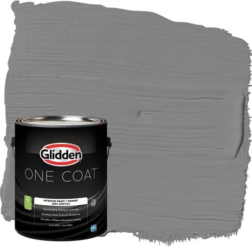 Miniatura 64 de Glidden Pintura Interior + Imprimación: Gris/Plata Antigua, Una Capa, Satinado, 1 Galón