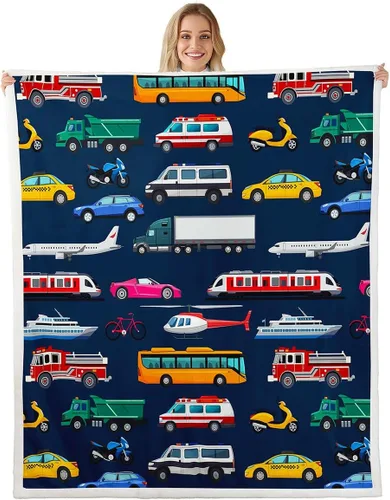 Miniatura 19 de Erosebridal Manta de forro polar con diseño de camiones y excavadoras, de 40 x 50 pulgadas, color amarillo, para niños, niños, adolescentes