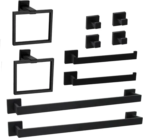 Miniatura 7 de Juego de accesorios de baño de 4 piezas, juegos de toalleros, incluye toallero, soporte para papel higiénico, gancho para toallas, kit de accesorios