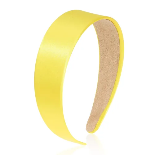 Miniatura 13 de Wecoe Diadema azul bebé de 1.6 pulgadas de ancho, diadema de satén de seda para mujer, antideslizante, a la moda, banda lisa para el cabello