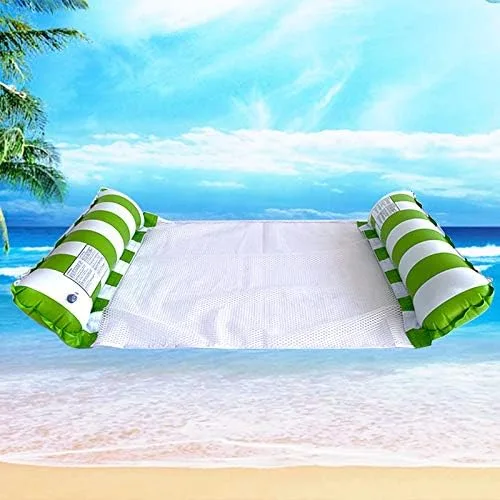 Paquete de 4 flotadores inflables para piscina, hamaca de agua de tamaño adulto, silla de malla flotante 4 en 1 para adultos para vacaciones,