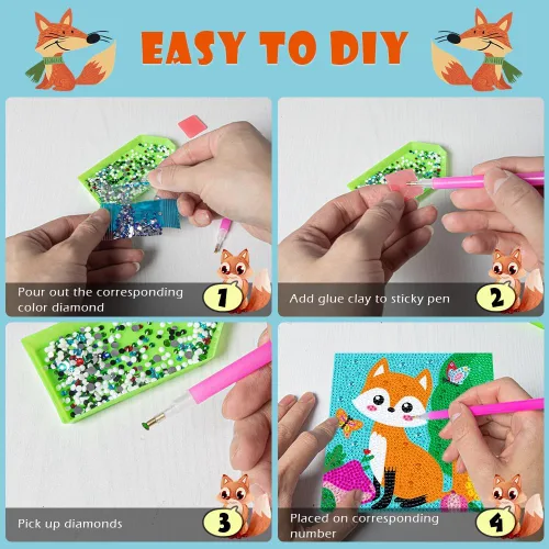 Miniatura 3 de Kits de Arte de Diamante Labeol para Niños, Manualidades para Niñas de 6-8-10-12 años, Arte de Diamante Fácil para Hacerlo Tú Mismo, Adhesivos