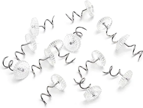 Miniatura 3 de Akstore 100 alfileres de falda de cama con cabezas transparentes para tapicería, fundas y faldas de cama, alfileres de falda de cama (100 unidades)