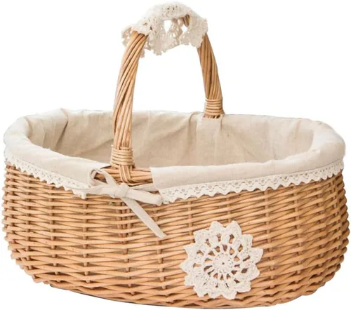Cesta de picnic, cesta, cesta de mimbre, juego de cesta de picnic, cesta de picnic para 2, cesta de picnic aislada, adecuada para canasta de picnic,