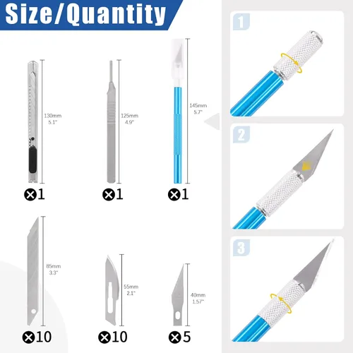 Miniatura 3 de Glarks Kit de herramientas de modelo, 39 piezas, herramientas de construcción de modelos, herramientas de modelado, herramientas básicas, kit