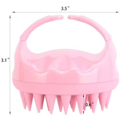 Miniatura 4 de BTYMS Cepillo De Champú De Cuero Cabelludo De Silicona Para El Cabello Cepillo De Limpieza Exfoliante Cepillo De Limpieza Para La Ducha - Rosa