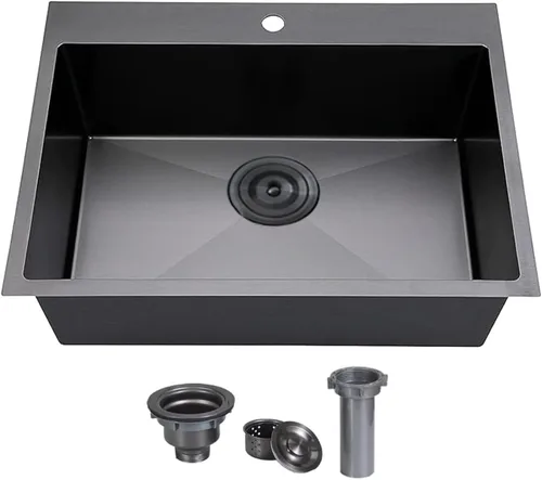 Miniatura 11 de VCCUCINE - Fregadero de barra de 13 x 15 pulgadas, fregadero de cocina pequeño de acero inoxidable hecho a mano, cuenco individual para exteriores