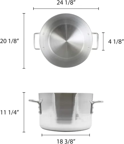 Miniatura 3 de TrueCraftware - Olla de aluminio de 60 cuartos de galón con asas remachadas - Olla multiusos para ollas de sopa de pasta, olla grande para estofado
