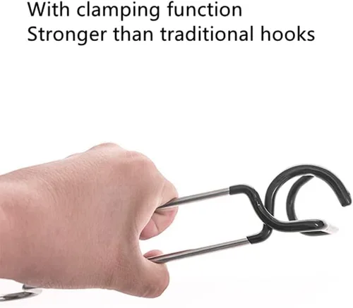 Miniatura 3 de Perchas de gancho para linterna de camping, gancho de luz multifuncional, hecho de acero inoxidable, soporte de linterna para camping, pesca