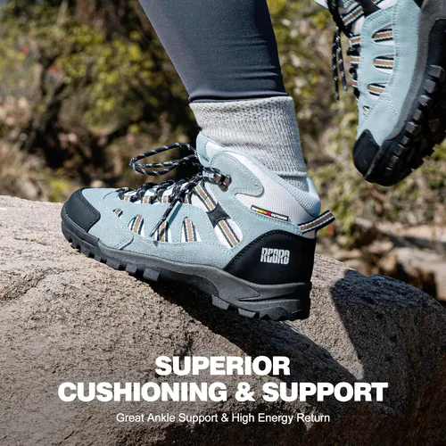 Miniatura 3 de R CORD Botas de senderismo para mujer, impermeables, ligeras, botas de senderismo con soporte para el tobillo, zapatos de senderismo, botas