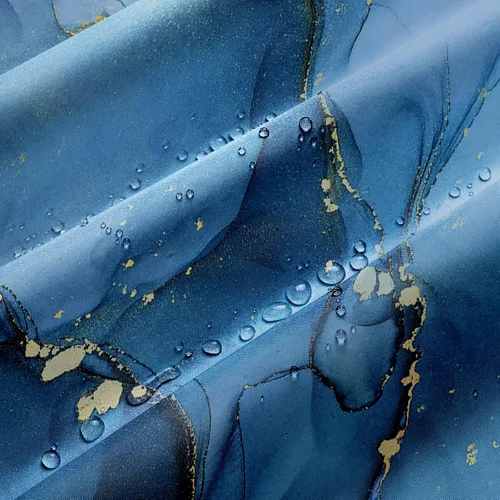 Miniatura 3 de Gibelle - Cortina de ducha pequeña de 36 x 72 pulgadas, cortina de ducha estrecha y media abstracta de mármol azul, cortina de ducha moderna de tela