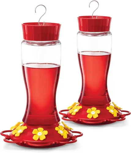Miniatura 12 de Comedero para colibríes de 10 onzas, juego de 2 comederos de plástico para colibríes para exteriores, con protector de hormigas integrado, perca