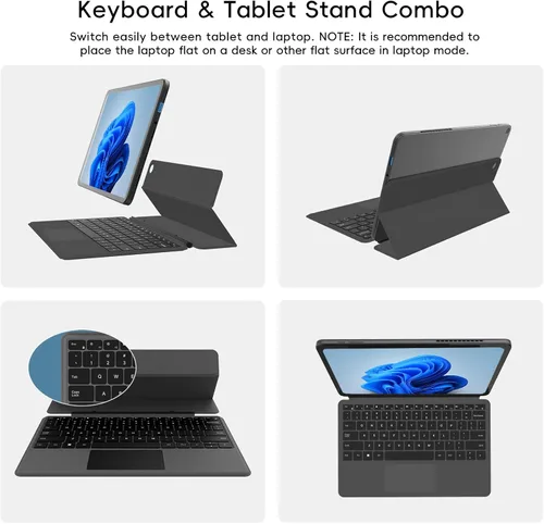 Miniatura 6 de Tablet portátil 2 en 1 2026 con teclado magnético y 1 año Office 365, pantalla táctil IPS 2K FHD de 12 pulgadas, 12 GB de RAM 512 GB SSD, procesador