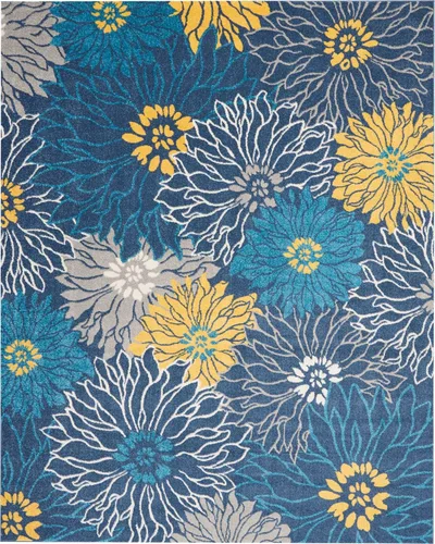 Miniatura 3 de Nourison Passion - Alfombra color azul, de 8 x 10 pies, floral, estilo campestre, fácil de limpiar, no desprende pelo, para dormitorio, sala