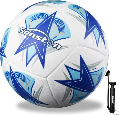 Miniatura 7 de Senston Balón de fútbol tamaño 5, peso oficial del partido, jugadores de fútbol jóvenes y adultos, bomba de aire incluida