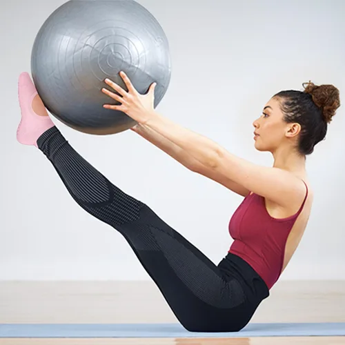 Miniatura 3 de 5 pares de calcetines de pilates, calcetines de yoga con agarres para mujer, antideslizantes, pilates, entrenamiento, barra pura, ballet, danza