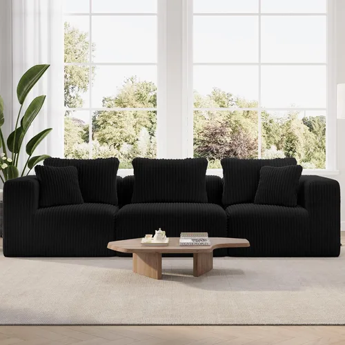 Miniatura 14 de Novilla 141" Sofá seccional modular, sofá seccional moderno en forma de nube con soporte Smarts Coil™, sofá sin huesos en forma de U para sala