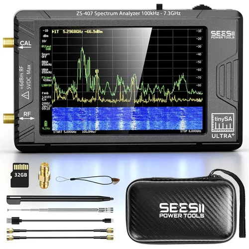 Miniatura 10 de SeeSii TinySA Ultra+ ZS407 7.3GHz Analizador de espectro: 2025 Actualizado de 4 Pulgadas HW V0.5.4 100kHz-7.3GHz Analizador de frecuencia portátil