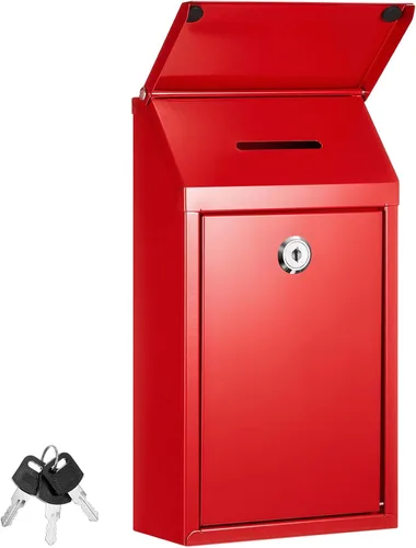 Miniatura 7 de Yaocom Caja de donación de metal para colección, caja de sugerencias segura con ranura y cerradura, impermeable, para montaje en pared, contenedor