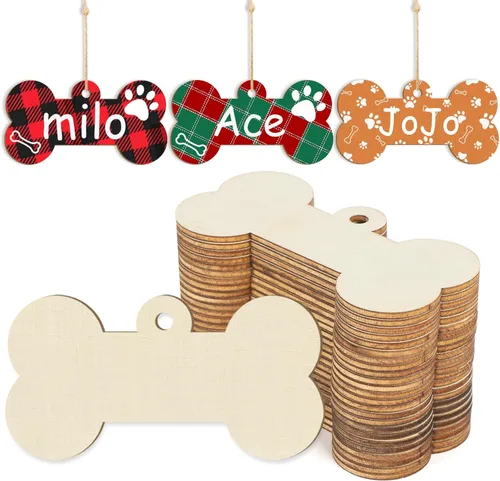Miniatura 19 de Adornos de madera para árbol de Navidad para pintar, decoración de Navidad y Acción de Gracias, recortes sin terminar, 24 piezas de 3.5 x 3