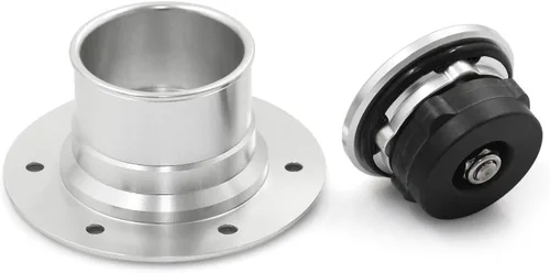 Miniatura 4 de Tapa de gas de celda de combustible de aluminio billet de 35.5mm con tanque de sobrealimentación de 6 orificios sin ventilación (plata)