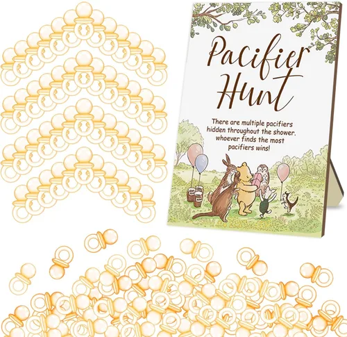 Miniatura 8 de Winnie Baby Shower Games-Winnie Baby ShowerDecoraciones-Pacififer Hunt Baby Shower Juegos-Baby Shower Mini Chupetes para Baby Shower Juego Juego