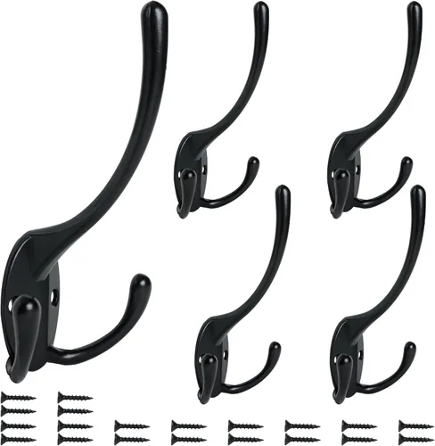 Miniatura 11 de Aynoo Gancho plegable para abrigos, 2 ganchos de pared plegables, ganchos de metal resistente para toallas, paquete de 2