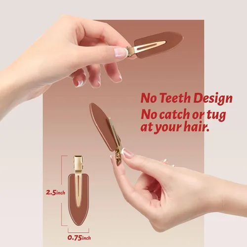 Miniatura 5 de YIERSO 8 piezas de pinzas para el cabello sin doblar, sin arrugas, pinzas para maquillaje, pinzas de pico de pato, sin abolladuras, sin arrugas