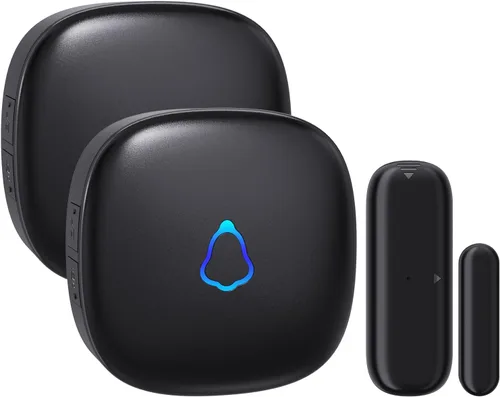 METAK - Timbre inalámbrico para puertas, alarma de sensor de contacto para puertas abiertas con alcance de 500 pies, 58 timbres y 5 niveles de