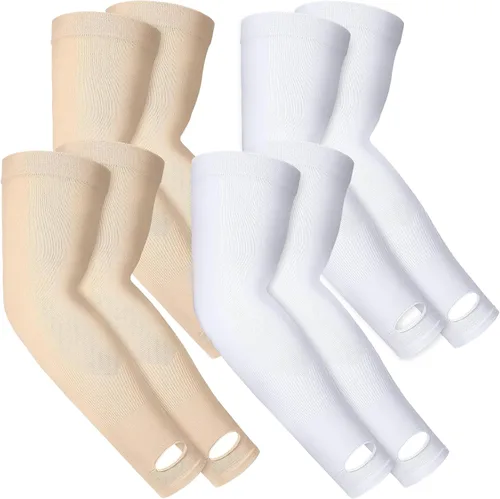 Miniatura 10 de Janmercy 4 pares de fundas protectoras para el brazo para piel fina y ancianos, funda protectora de piel para ancianos, moretones, abrasiones