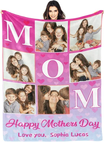 Miniatura 20 de Artsadd Manta personalizada con foto, mantas personalizadas para papá y abuelo, regalos del Día del Padre, manta conmemorativa para la familia