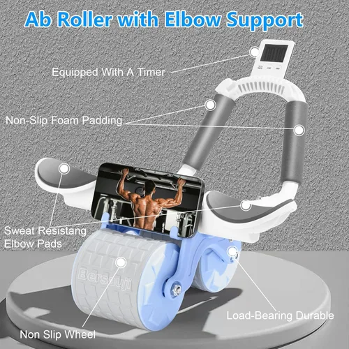 Miniatura 7 de 2026 Upgraded Ab Roller Wheel with Knee Mat &Timer - Automatic Rebound Abdominal Wheel with Elbow Support, Abs Workout Equipment for Core Strength