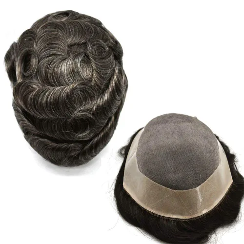 Miniatura 59 de LYRICAL HAIR Toupee - Sistema de cabello de repuesto para hombre, monofilamento fino, monofilamento, peluca de cabello humano de piel duradera