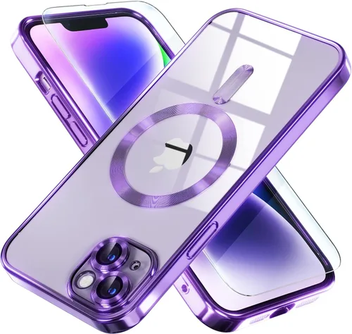 Miniatura 73 de Misea Funda magnética para iPhone 14 compatible con MagSafe [nunca amarillenta] [protección contra caídas de grado militar] protector completo