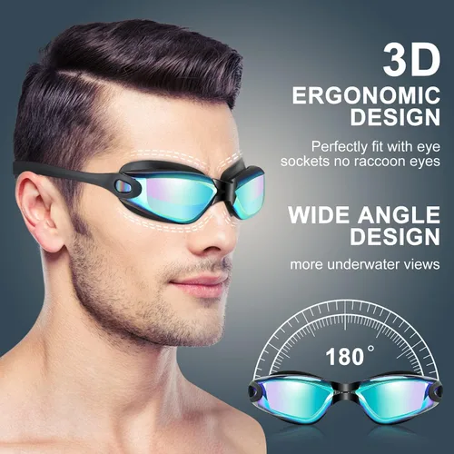 Miniatura 3 de COOLOO Gafas de natación, paquete de 2 gafas de natación para hombres y mujeres, gafas de natación para adultos, jóvenes, adolescentes, niños, gafas
